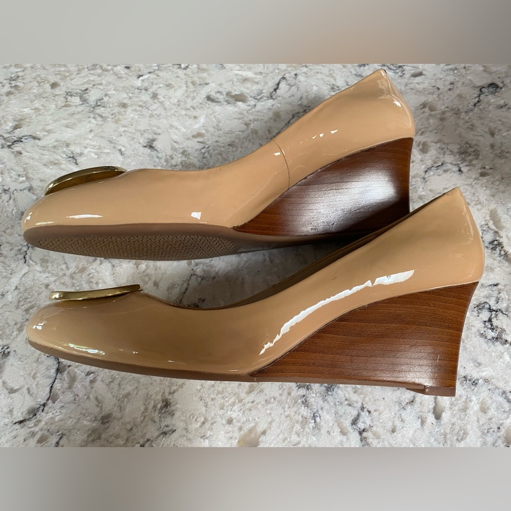 Tory Burch patent leather wedges